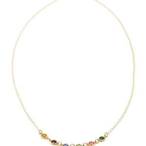 Golden Dainty Connected Birthstone Necklace
