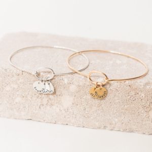 Personalized Mini Name Charm Hook Bangle