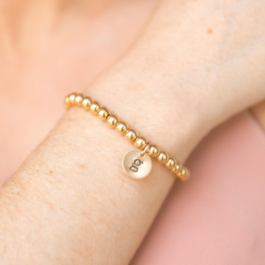 Gold-Filled Bead Initial Bracelet