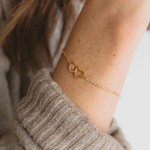 Gold-Filled Double Heart Bracelet