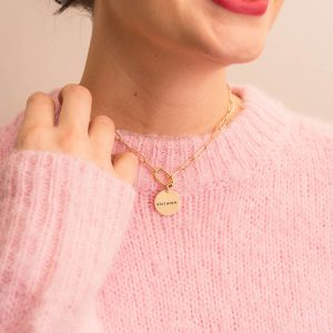 Gold-Filled Handstamped Paperclip Necklace