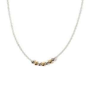 Silver and Gold Meaningful Bead Necklace