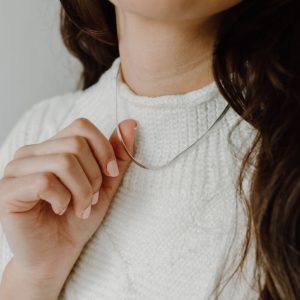 Sterling Silver Herringbone Necklace
