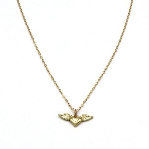 A Piece of My Heart is In Heaven Golden Necklace