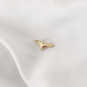 Gold-Filled Heart With Wings Charm