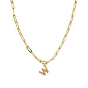 Gold Dainty Paperclip Charm Necklace