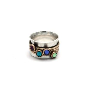 Golden Birthstone Spinner Ring