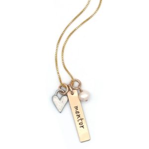 Golden Rectangle Names with Love Necklace