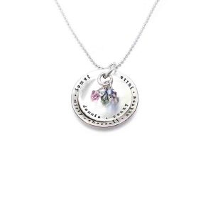 Layered Silver and Stones Sterling Silver Necklace
