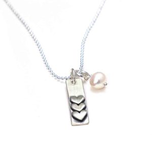 Silver Love Stack Charm Necklace