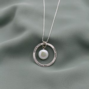 Mother Of Pearl Silver Infinity Necklace
